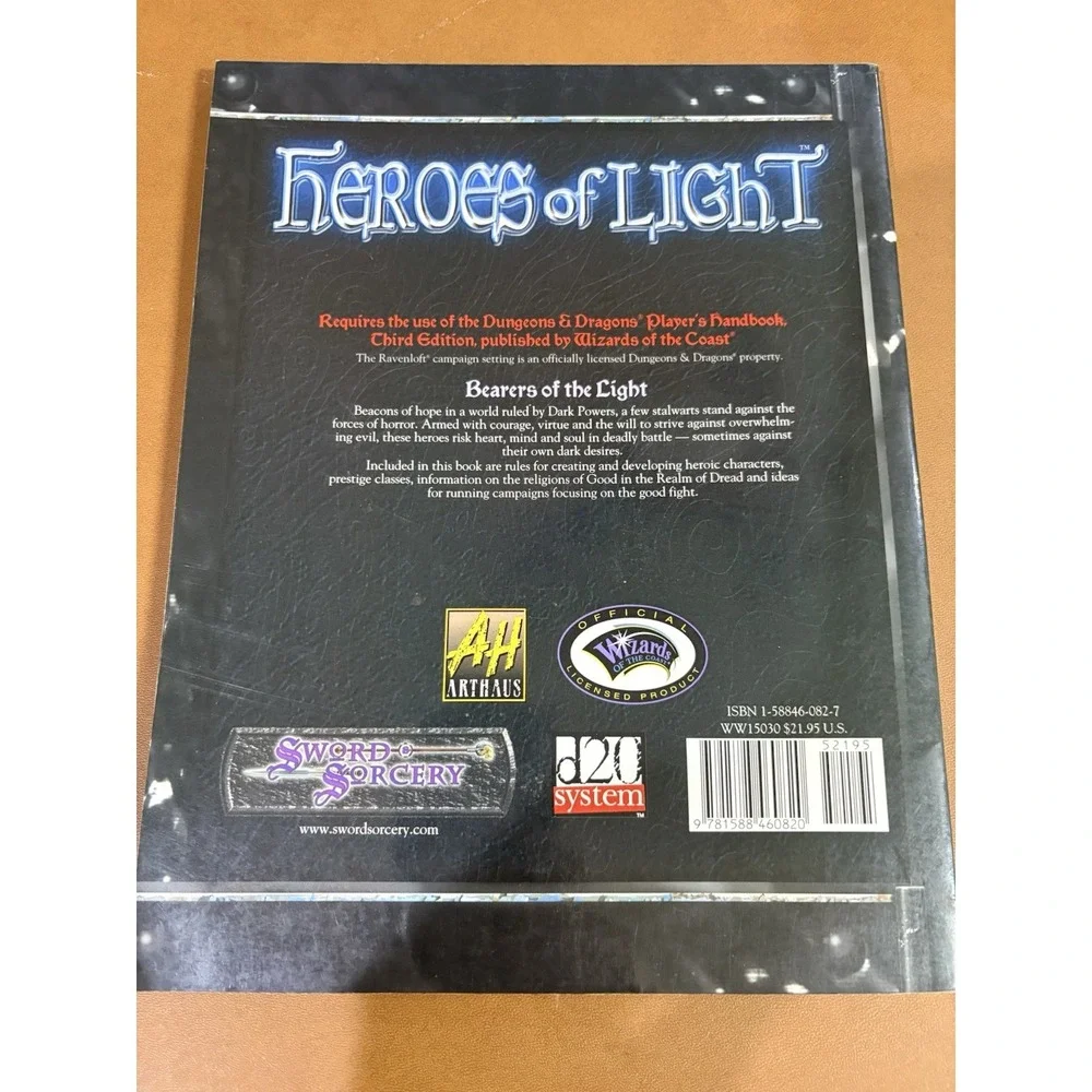 Sword Sorcery Heroes of Light Ravenloft WW15030 d20 System Wizards AH Paperback